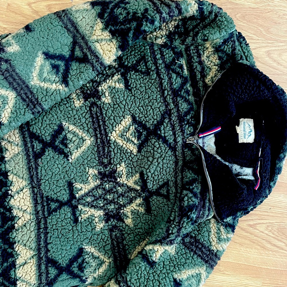Natural Blue by Visitor 1/4 zip Sherpa